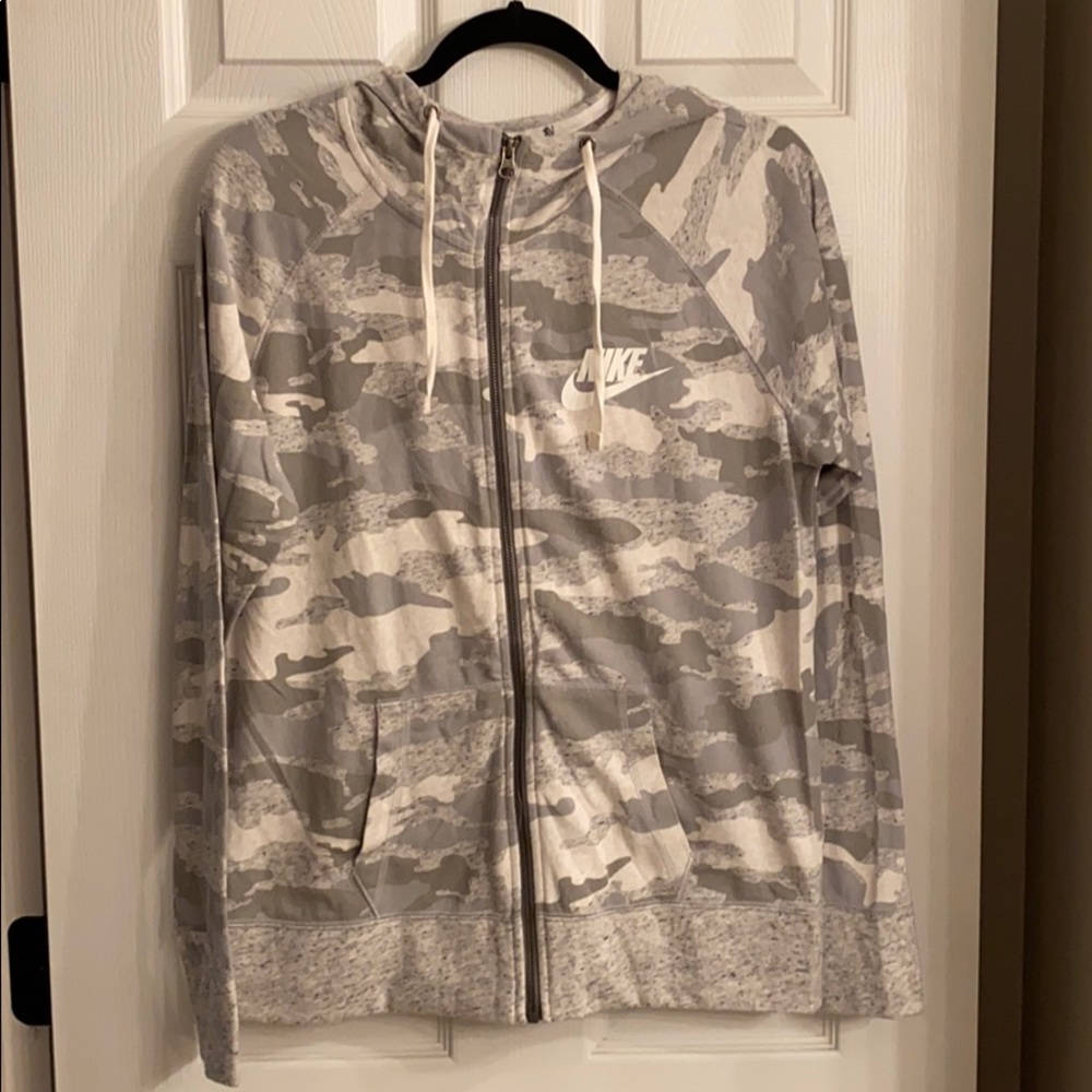 Grey Camo Nike Zip Up